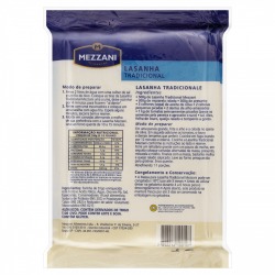 massa para lasanha tradicional mezzani pacote 500g