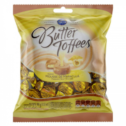 bala caramelo de leite com recheio de creme mousse de maracuja arcor butter toffees pacote 100g