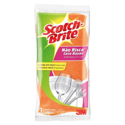 esponja louca scotch brite nao risca espuma macia l3 p2 pa 3un