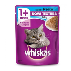 racao p/gatos whiskas 85g sache jelly ad peixe