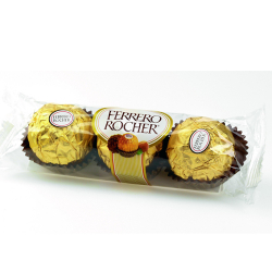 bombom ferrero rocher com 3 unid.