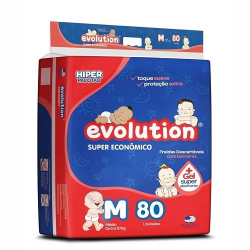 fraldas super economica evolution tamanho m 5 a 10kg 8 unidades