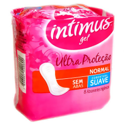 absorvente intimus gel sem abas cobertura suave com 8 unid.