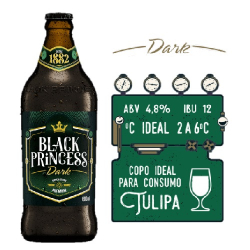 cerveja black princess escura premium 600ml