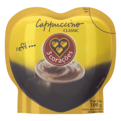 cappuccino 3 coracoes classic refil 100g