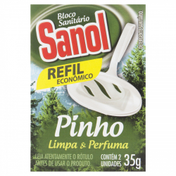 detergente sanitario bloco pinho sanol refil 35g 2 unidades