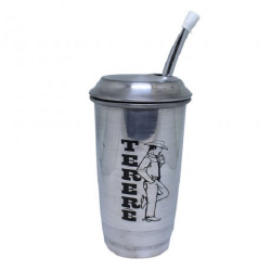 copo de aluminio com bomba para terere matuta