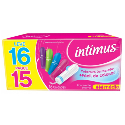 absorvente interno intimus medio leve 16 pague 15 - 16 unidades