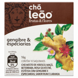 cha misto gengibre & especiarias cha leao caixa 16g 10 unidades