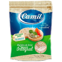 mini biscoitos de arroz camil integral 150g