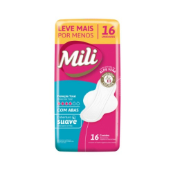 absorvente mili discreto com abas l16p14