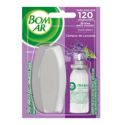 odorizador de ambientes bom ar click spray aparelho e refil lavanda
