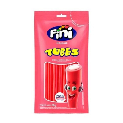 bala fini tubes morango 80g