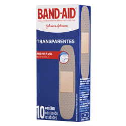 curativo band-aid transparente com 10 unidades