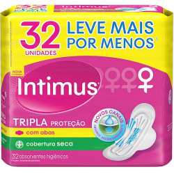 absorvente externo intimus tripla protecao seca c/abas - 32 unidades