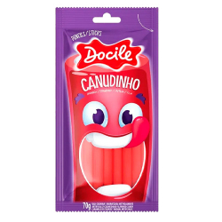 bala regaliz docile canudinho 70g morango