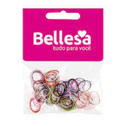 elastico silicone colorido p/cabelo bellesa c/75un