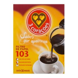 filtro de papel 3 coracoes 103 com 30 unid.