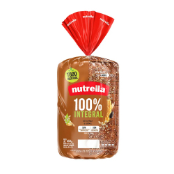 pao de forma nutrella 100%integral trigo girassol gergelim 600gr