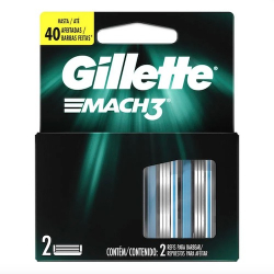carga para aparelho de barbear gillette mach3 2 unidades