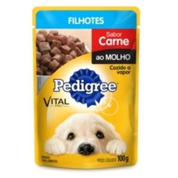 alimento para caes pedigree filhotes carne ao molho 100g