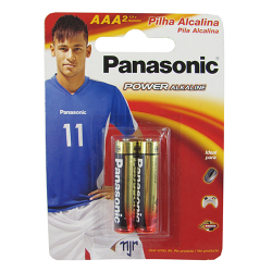 pilha aaa alcalina panasonic com 2 unid.