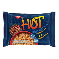 macarrao instantaneo carne desfiada com pimenta-caiena nissin miojo hot pacote 85g