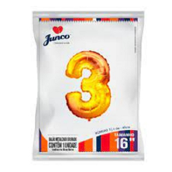 balao metalizado junco dourado 40cm n.3