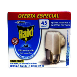 inseticida raid eletrico refil oleo de eucalipto 45 noites 32.9ml