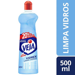 limpador de vidros veja vidrex c/ alcool 500ml