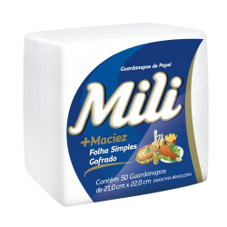 guardanapo de papel mili 21x22 com 50 unidades