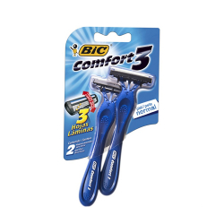 aparelho de barbear bic comfort 3 pele normal com 2 unid.