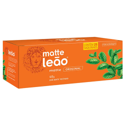 cha matte leao natural 40g contem 25 saquinhos