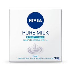 sabonete em barra hidratante fresh nivea pure milk beauty elixir caixa 90g