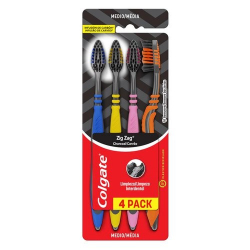 escova dental colgate zig zag carvao 4un