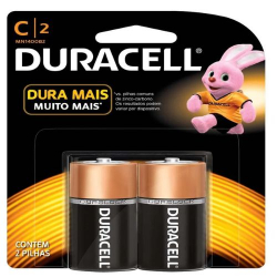 pilha duracell media alcalina 2 unid.