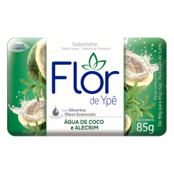 sabonete em barra agua de coco e alecrim flor de ype cartucho 85g