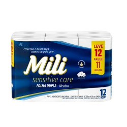 papel higienico mili dual neutro 30m x 10cm 12 unids.