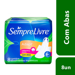 absorvente com abas sempre livre com 8 unidades especial adapt