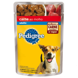 pedigree adulto com pedacos de carne ao molho sache 100g