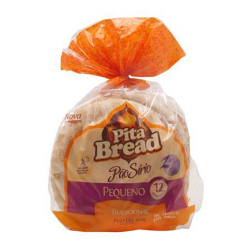 pao sirio pita bread pequeno c/ 12 unids 400g