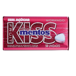 pastilha mentos 35g kiss mini morango