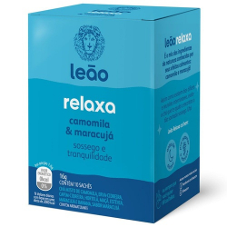 cha camomila e maracuja leao relaxa caixa 16g 10 unidades
