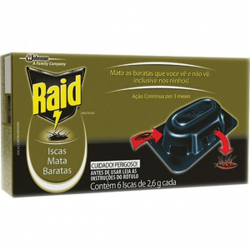 inseticida isca mata baratas raid 6 unid.
