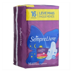 absorvente sempre livre especila suave com abas leve 16 e pague 14unid.