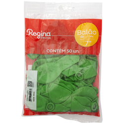 balao liso regina pera n 7 verde com 50 unidades
