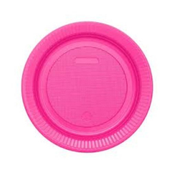 prato desc. papel junco 18cm c/8un pink