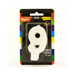 vela aniversario regina n09 branca un