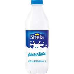 leite longa vida shefa desnatado garrafa 1l