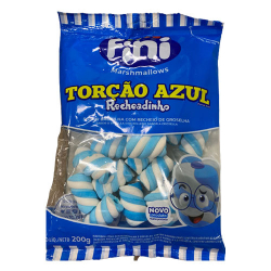 marshmallow fini 200g azul e branco
